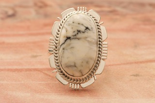 Genuine White Buffalo Turquoise Native American Ring